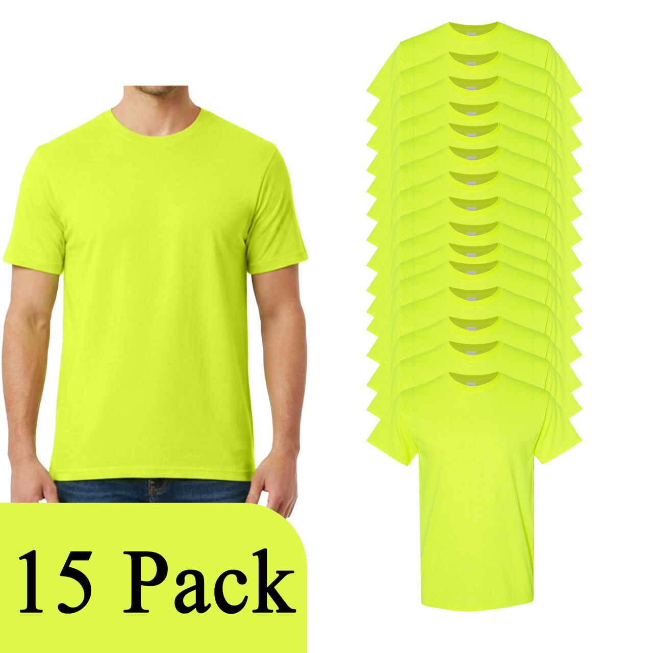 Gildan Adult's Heavy Cotton T-Shirt - 5000, Hi Vis Safety Green Crafts Shirt